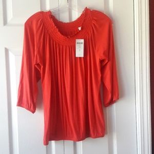Chico's Salsa Red Peasant Top - NWT!